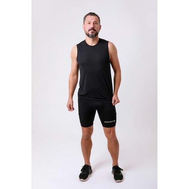 Bermuda de Compressão Masculina Corrida com bolsos Poliamida Preta Run